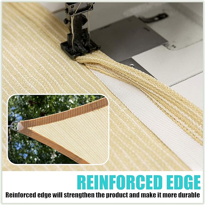 Amgo Custom Size 13' x 23' x 26.4' Green Right Triangle Sun Shade Sail Order to - Image 3