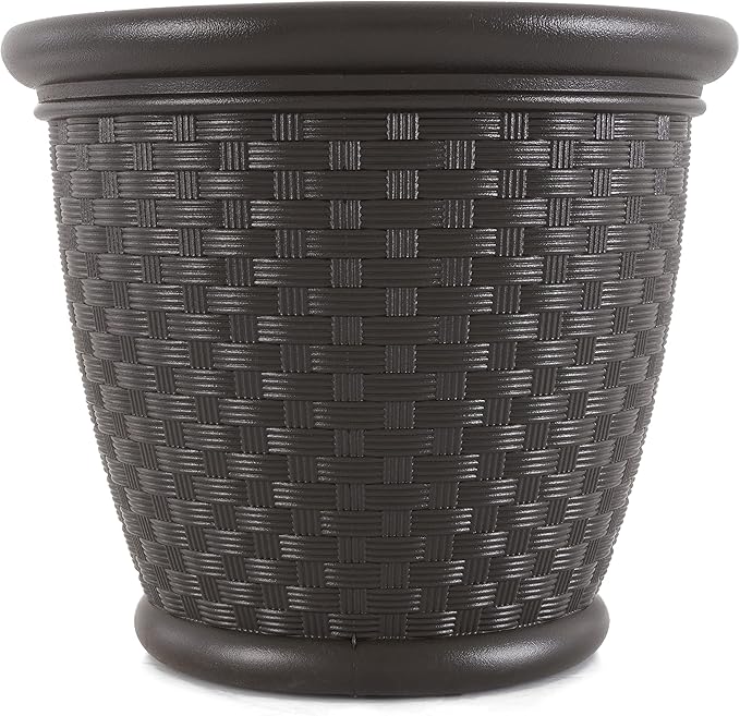 Suncast 4 Pack Sonora 18 Inch Lightweight Durable Plastic Wicker Decorative - Image 9