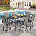 PHI VILLA 7 Piece Outoor Bar Dining Set, High Top Patio Bar Table and Chairs Set by PHIVILLAThepioneerofcomfortablehouseholdsupplies