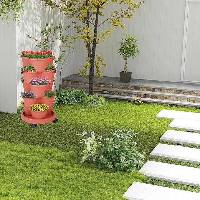5-Tier Vertical Garden Tower Stackable Planter - Image 6