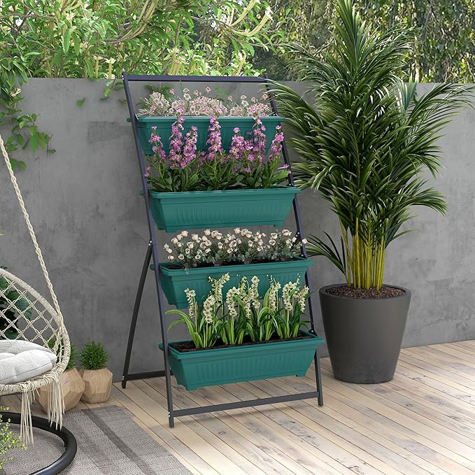 Outsunny Raised Garden Bed, 4 Tier Vertical Garden Planter Set, 4 Outdoor - Image 2