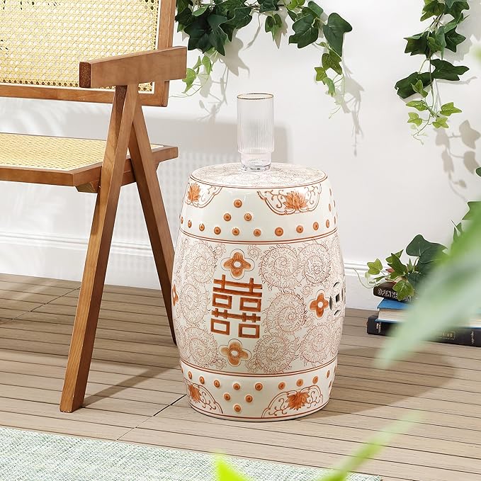 JONATHAN Y TBL1013D Double Happiness 18" Chinoiserie Ceramic Drum - Image 6