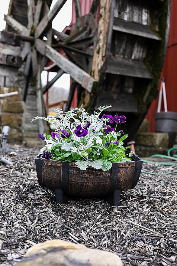 The HC Companies Whiskey Barrel Planter Bowl - Image 3