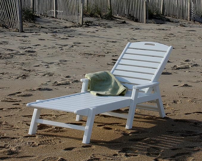 POLYWOOD NCC2280GY Nautical Arms Chaise, Slate Grey - Image 2
