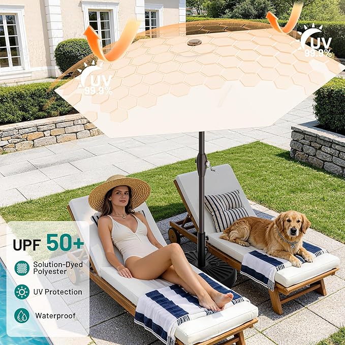 AreShark 7.5FT Patio Umbrella Table Market Umbrella - Image 3