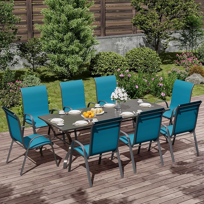 UDPATIO Patio Chairs Set of 8, Stackable Outdoor Dining Chairs - Image 2