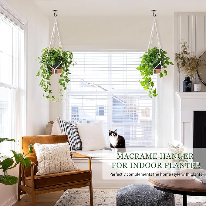 10 Inch Hanging Planters for Indoor Plants, 2 Pack Self Watering Hanging - Image 3