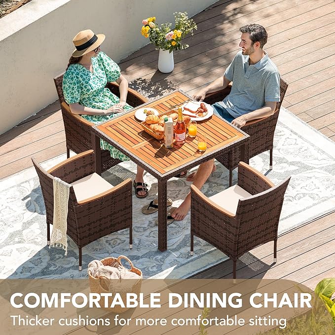 Devoko 5 PCS Furniture, Patio Conversation Set - Image 5