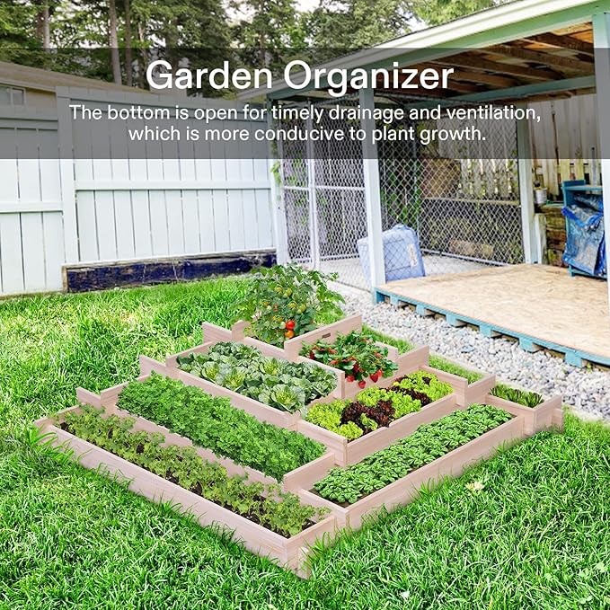 VIVOSUN 5-Tier Wooden Raised Garden Bed, Outdoor Wood Planter Box - Image 2