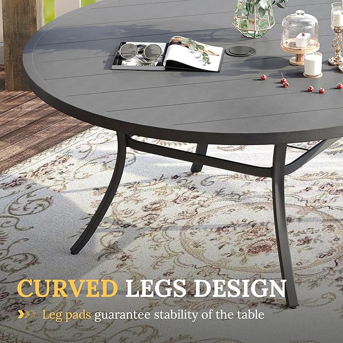 VICLLAX 60" Outdoor Round Patio Table - Image 6