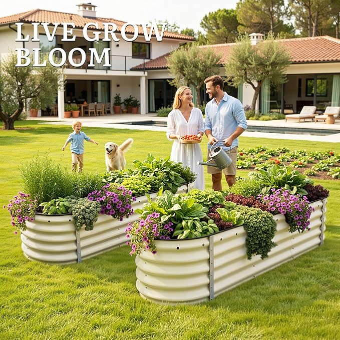 YITAHOME 17" Tall 6 in 1 Large Raised Garden Bed Kit, 6.5x2x1.4ft Galvanized - Image 2