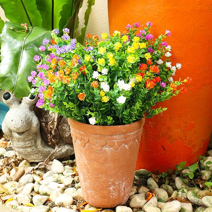 20 Bundles Artificial Flowers Outdoor Fake Plants, UV Resistant No Fade Faux - Image 8
