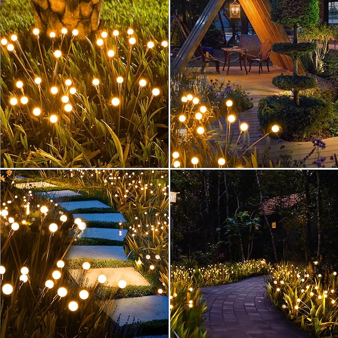 BrizLabs Solar Garden Lights, 4 Pack 32 LED Solar Powered Firefly Lights - Image 6