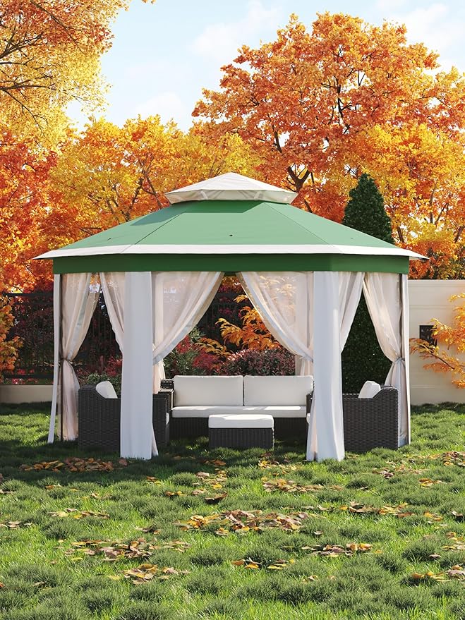 Garvee Pop Up Gazebo Screen Tent, Hexagonal Instant Gazebo Tent - Image 7