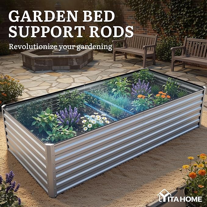 YITAHOME 8x4x2ft 2pcs Large Raised Garden Bed Kit, Galvanized Metal Planter Box - Image 7