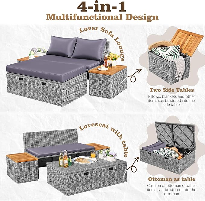 Flamaker Outdoor Rattan Lounge Chair - Image 4