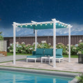 PURPLE LEAF 10' x 13' Aluminum Outdoor Pergola White Modern Grape Trellis by Unknown