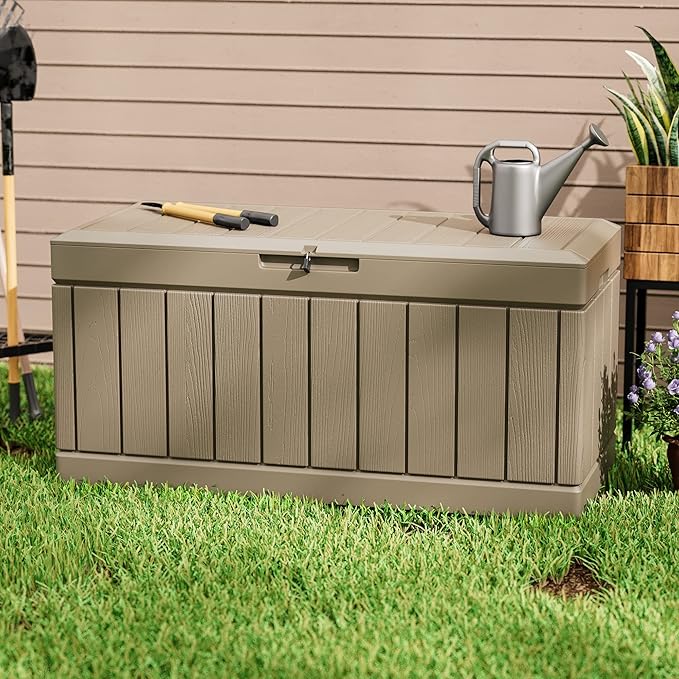 Greesum 82 Gallon Resin Deck Box All Weather Large Outdoor Storage - Image 3