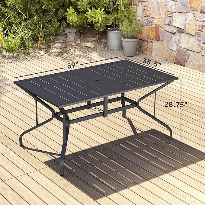Outsunny Rectangle Outdoor Dining Table - Image 3