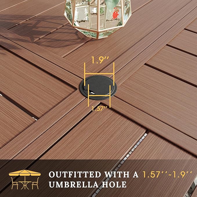 VICLLAX Round Patio Table with Adjustable Umbrella Hole - Image 4