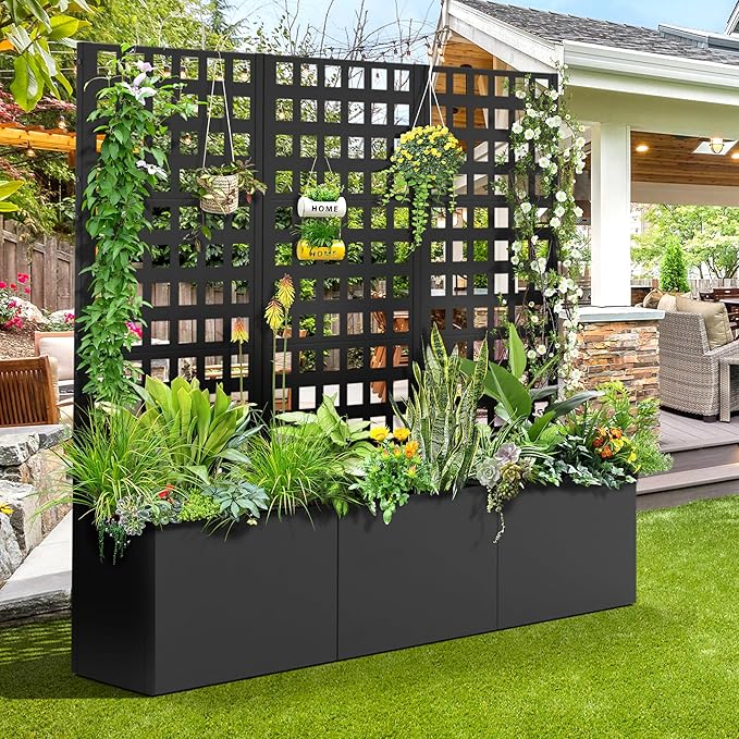 FENCY Metal Planter Box with Trellis, Planter Trellis - Image 8