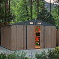 Greesum 10×8 FT Outdoor Storage Shed, Metal Storaged Sheds Without Floor by BuynowfromGreesum