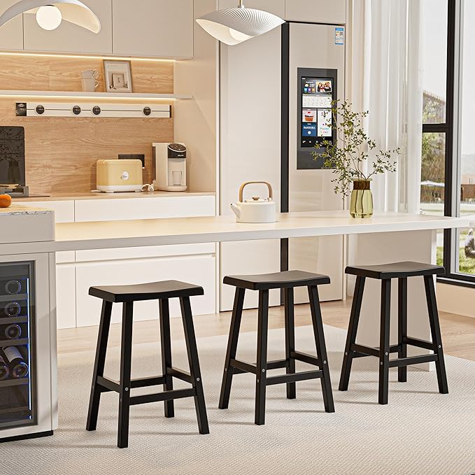Bar Stools Set of 2, Waterproof UV-Resistant, Durable Resin Kitchen Island - Image 2