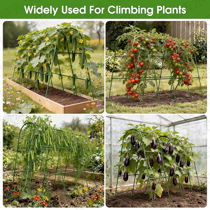 Cucumber Trellis for Raised Bed, U-Shape Garden Trellis for Climbing Plants - Image 7