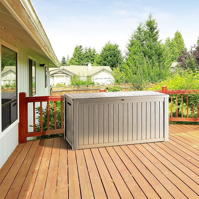 TARKARI 270 Gallon Lockable Resin Deck Box, Waterproof & UV-Resistant Outdoor - Image 4