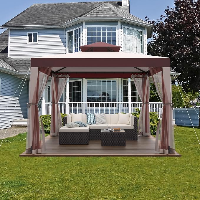 Patio Gazebo Tent Outdoor Canopy Shelter 10'x10' - Image 2