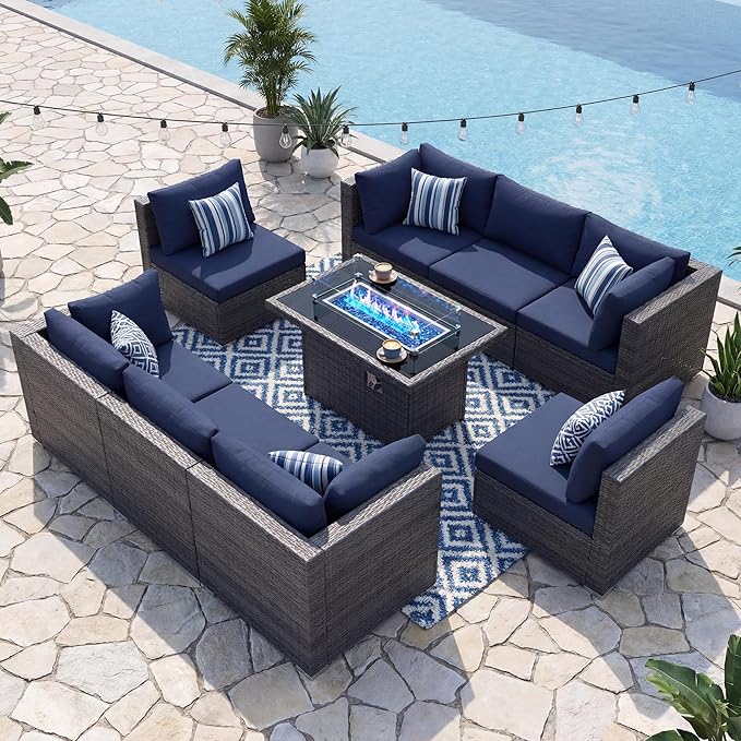 NICESOUL 9 Piece Large Outdoor Patio Furniture Set - Image 2