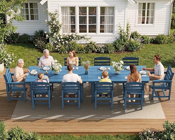 SERWALL Patio Dining Sets for 6 Person, HDPE Dining Set - Image 7