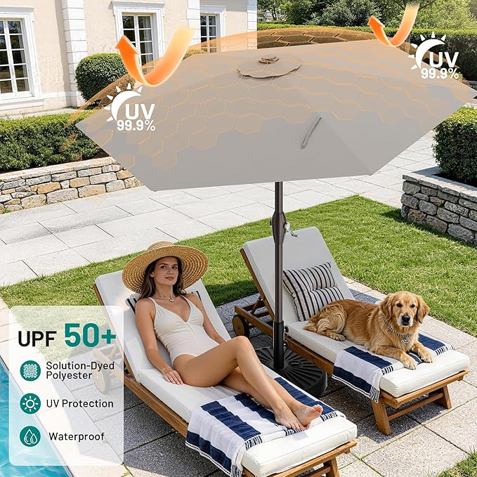 AreShark 7.5FT Patio Umbrella Table Market Umbrella - Image 4
