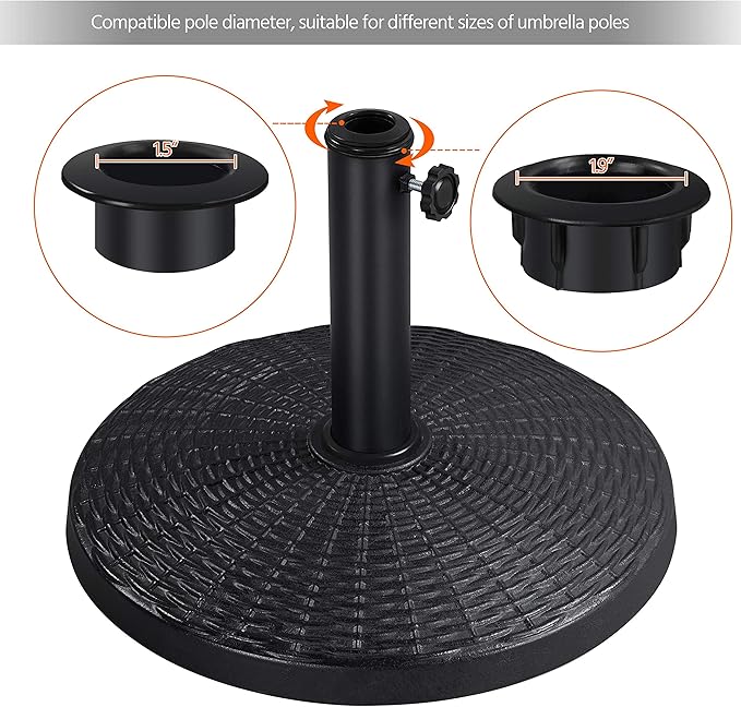 Yaheetech 22 lbs Heavy Duty Outdoor Umbrella Base 18" Round Patio Umbrella - Image 4