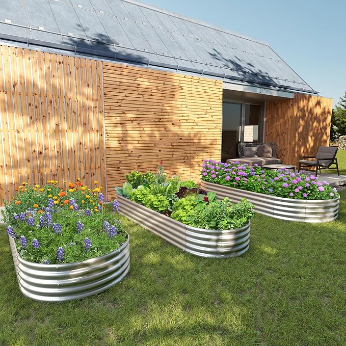 2PCS 8x2x1ft Galvanized Metal Raised Garden Bed Kit, Outdoor Planter Box - Image 7