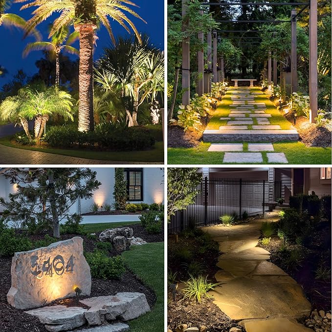 APONUO Solar Spot Lights Outdoor 4-in-1 Solar Landscape Lights Dusk to Dawn - Image 3