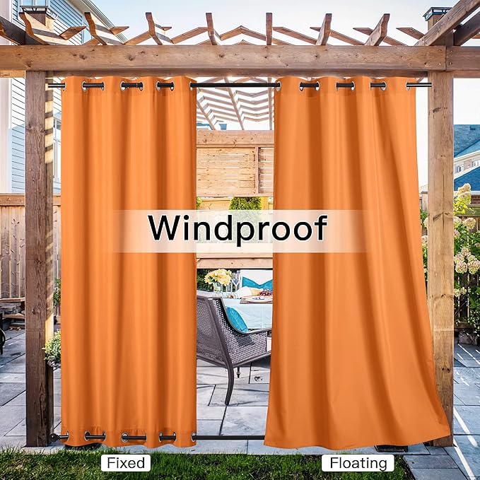 NICETOWN Canvas Outdoor Curtains 2 Panels = 110" Wide by 95" L - Image 5