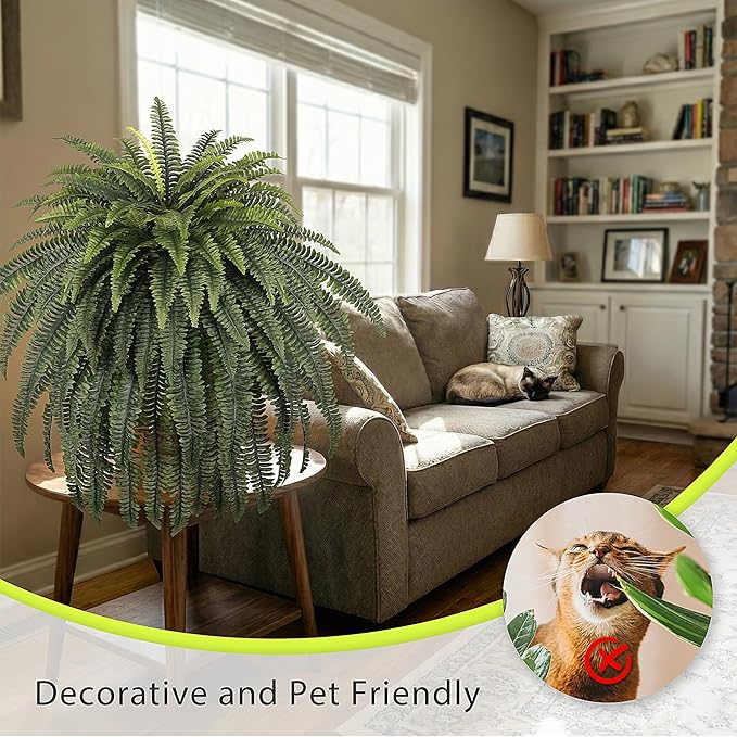 68" Artificial Ferns for Outdoor, UV Resistant Giant Faux Boston Fern Bush - Image 6