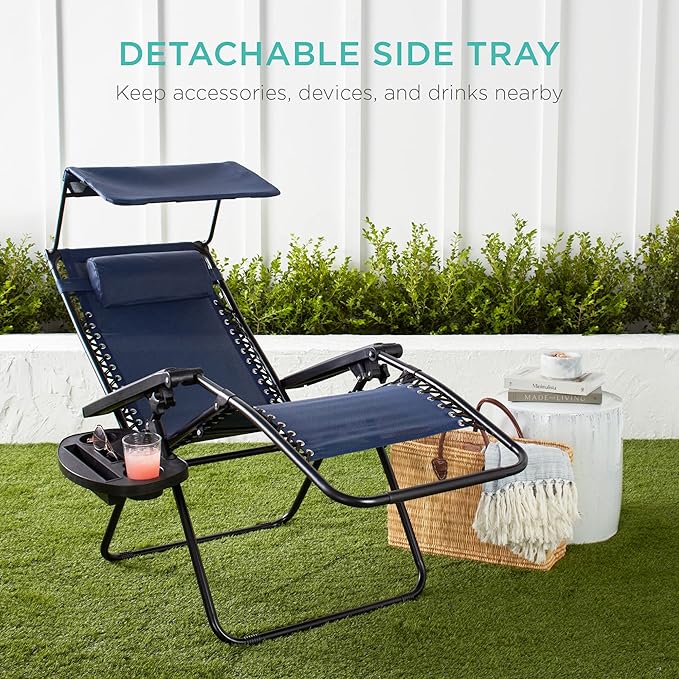 Best Choice Products Folding Zero Gravity Outdoor Recliner Patio Lounge Chair - Image 7