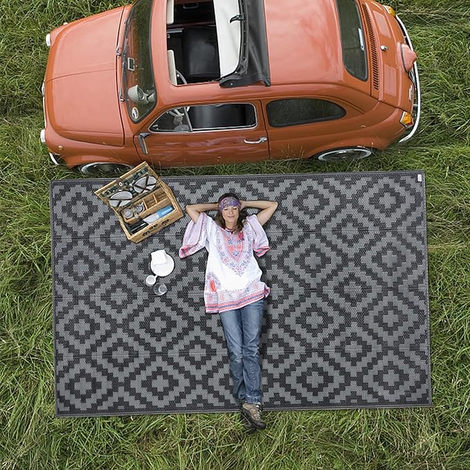 SAND MINE Waterproof Outdoor Rug 5x8 ft, Plastic Reversible Rug, Modern Area Rug - Image 7