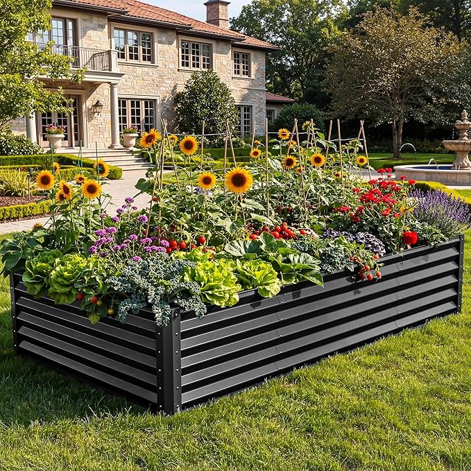 YITAHOME 8x4x1.5ft Large Raised Garden Bed Kit, Galvanized Metal Planter Box - Image 2