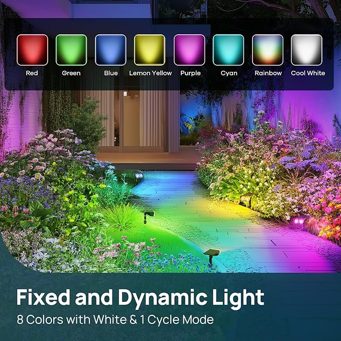 Linkind Solar Lights Outdoor Waterproof IP65, StarRay RGB Solar Spot Lights - Image 3