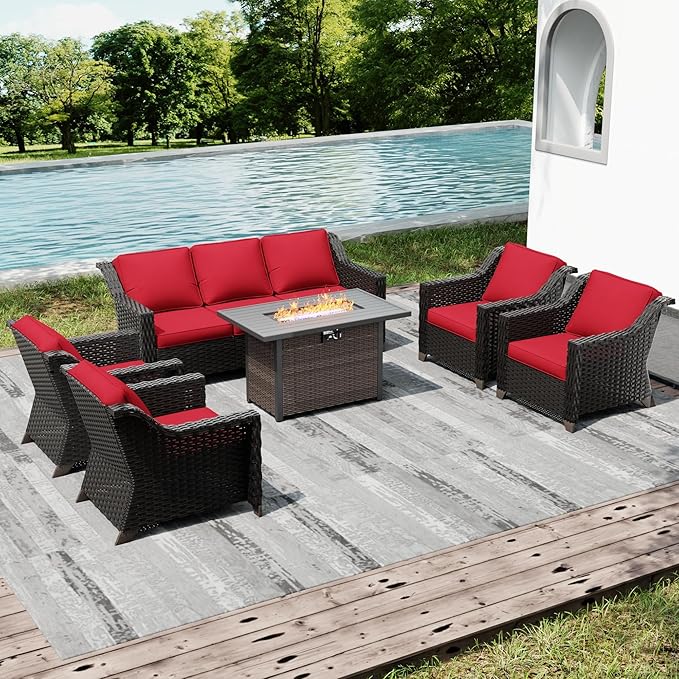 Joyside Wicker Patio Furniture Sets, 6 Pieces Upgraded Large Size Outdoor - Image 6