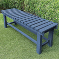 Outdoor Garden Wood Bench, 3-Person Weatherproof Wooden Bench Park Narrow Bench by LSPYYDS