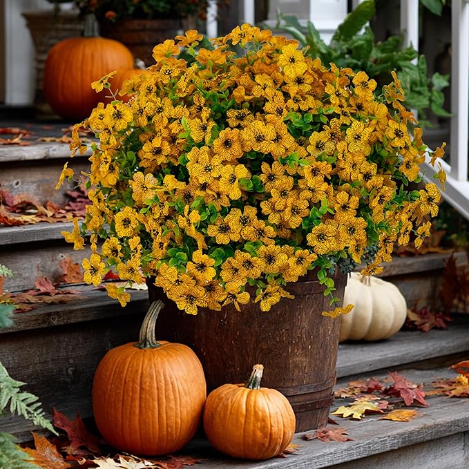 Artificial Fall Flowers for Outdoors Fake Mums - Image 8