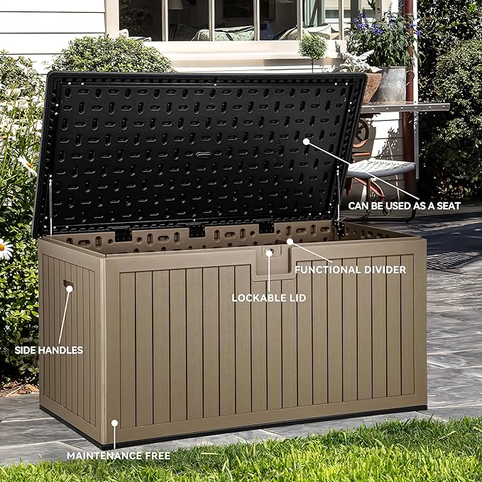 YITAHOME XXL 230 Gallon Large Deck Box, Outdoor Storage - Image 3