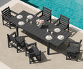 SERWALL 7-Piece Patio Dining Sets, All Weather HDPE Outdoor Furniture Set by SERWALL
