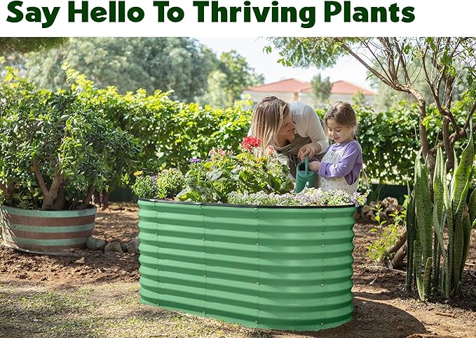 Plant & Plot Galvanized Raised Garden Beds Outdoor // 4×2×2 ft Planter Raised - Image 4