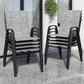 Patio Chairs Set of 8, Stackable Outdoor Dining Chairs by Vimstora