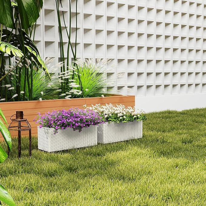 Outsunny Railing Planter Box, Hanging Flower Pots - Image 9